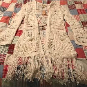 Denim Supply Crocheted Fringed Boho Beach